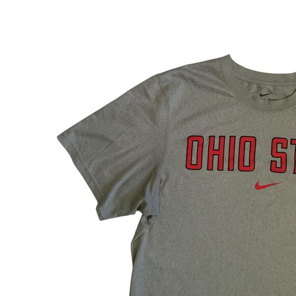 Nike Dri-Fi Men's Size M Ohio State Buckeyes Short Sleeve Gray T-Shirt - Picture 12 of 14